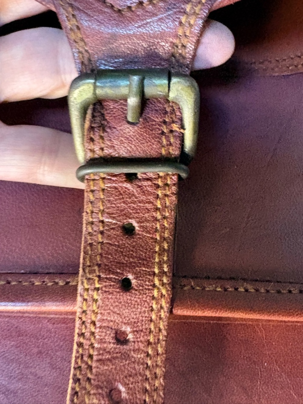 Vintage Brown Leather Crossbody Great Seal of the State of Oklahoma Saddle Bag - Picture 6 of 10